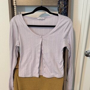 Pink Rose Light Purple Button-Down Shirt